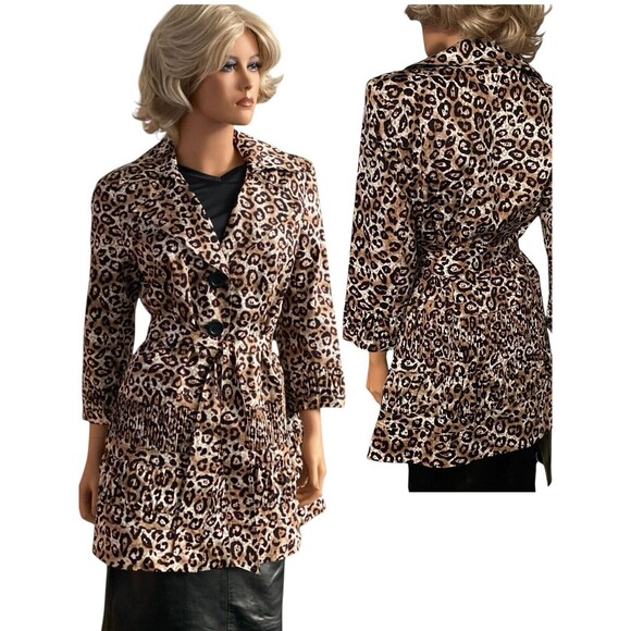 Multiples Jackets & Blazers - MULTIPLES  Women’s Size M Jacket Leopard Blazer  Ruching Sleeves